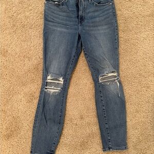 Good American Medium Blue Ripped Skinny Jeans